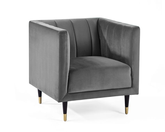 Sutton Scallloped Back Armchair- Grey