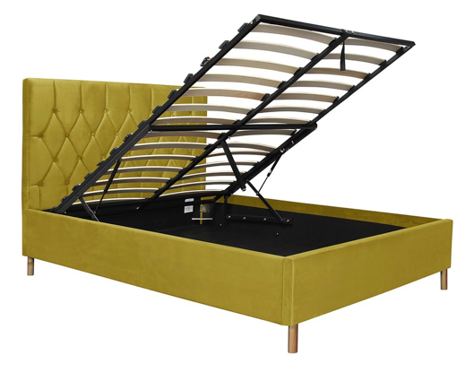 Loxley King Ottoman Bed - Mustard