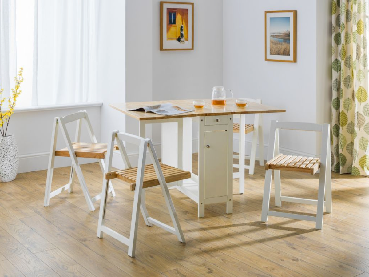 Soloman Dining Set- White/Natural