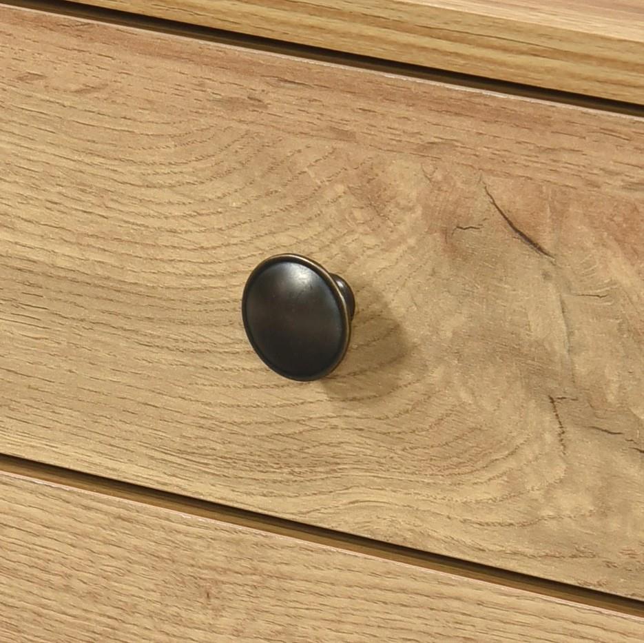 Alva 3 Drawer Bedside - Wotan Oak