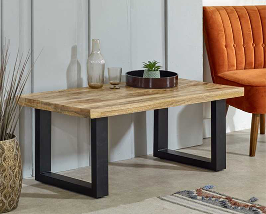 Sutton Solid Wood & Metal Coffee Table