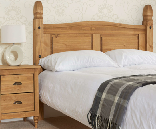 Corona High End King Bed - Pine