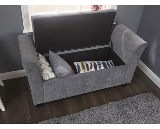 Vanessa Diamante Window Seat-Grey