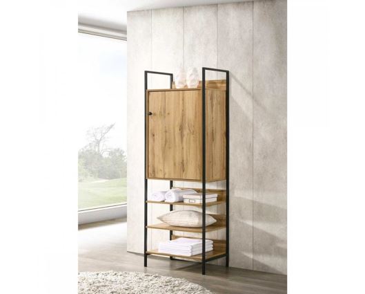 Zulu Storage Cabinet with 1 Door & 3 Shelves-Oak