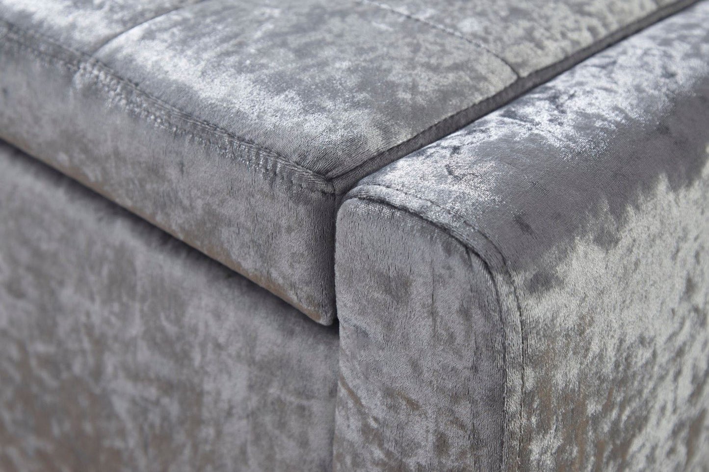 Vanessa Ottoman Bench-Grey Crushed Velvet