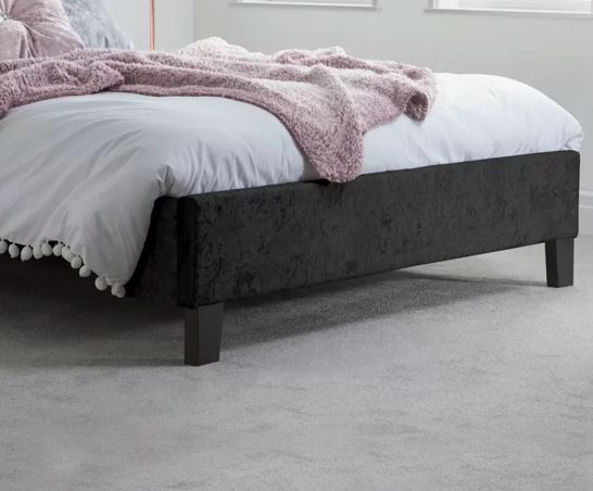 Berlin Black Crushed Velvet Bed - King