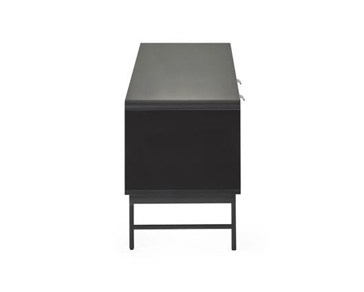 Alvin TV Unit - Black and Natural Brown Wood