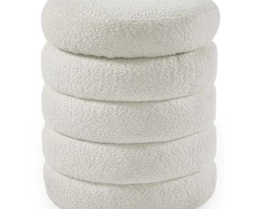 Hailey Ivory Boucle Upholstered 40cm Storage Stool