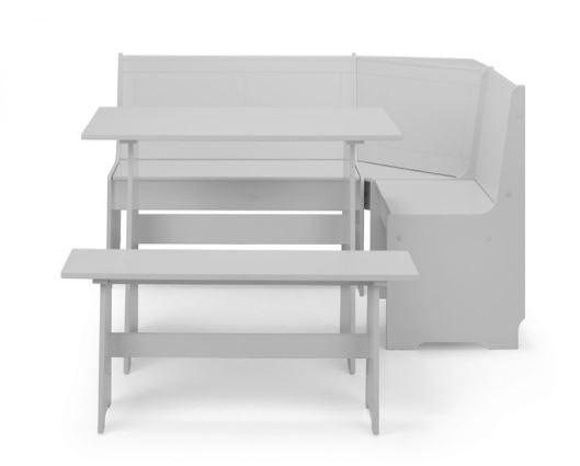 Noelle Corner Dining Set With Storage Bench- Dove Grey