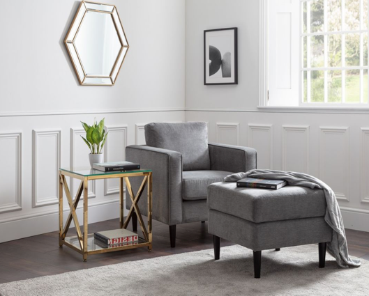 Houston Chair-Dark Grey Chenille Fabric