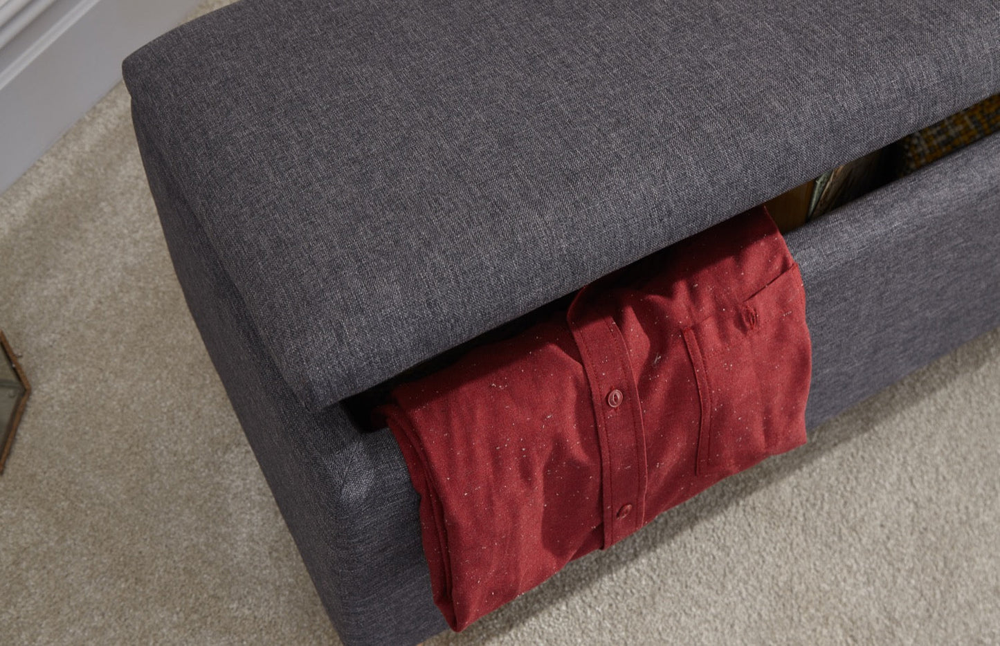 Scorento Ottoman Storage Unit-Charcoal Grey