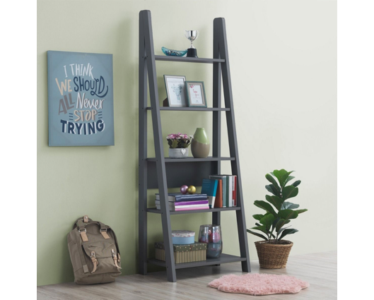 Ladder Bookcase-Dark Grey