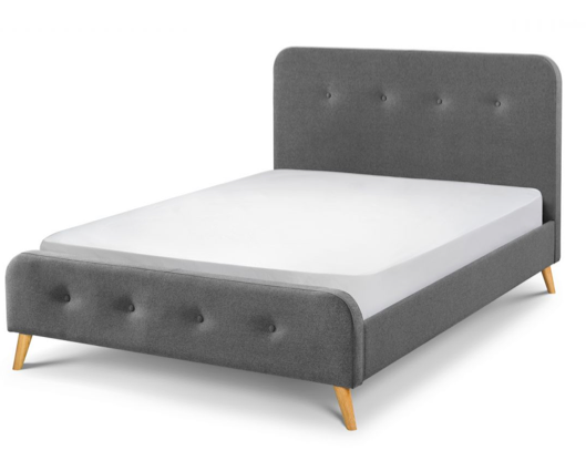 Atara Curved Retro King Bed - Grey
