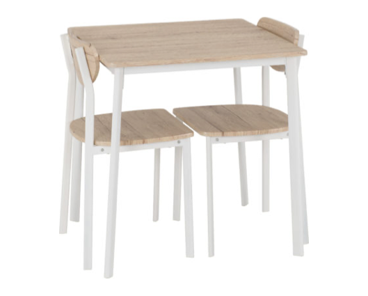 Rickson Small Dining Set - White/Light Oak Effect Veneer