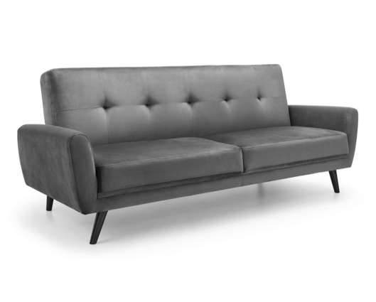 Moki 3 Seater in Dark Grey Velvet