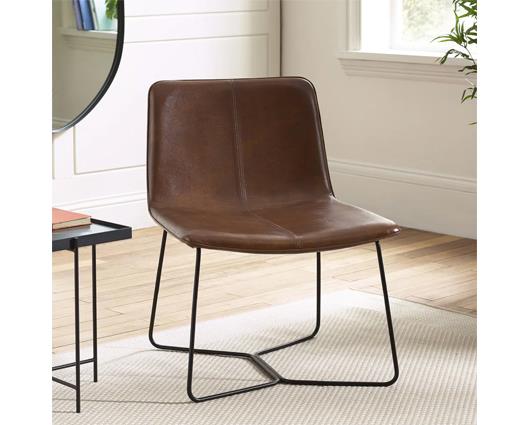 Joren PU Leather Accent Chair - Brown