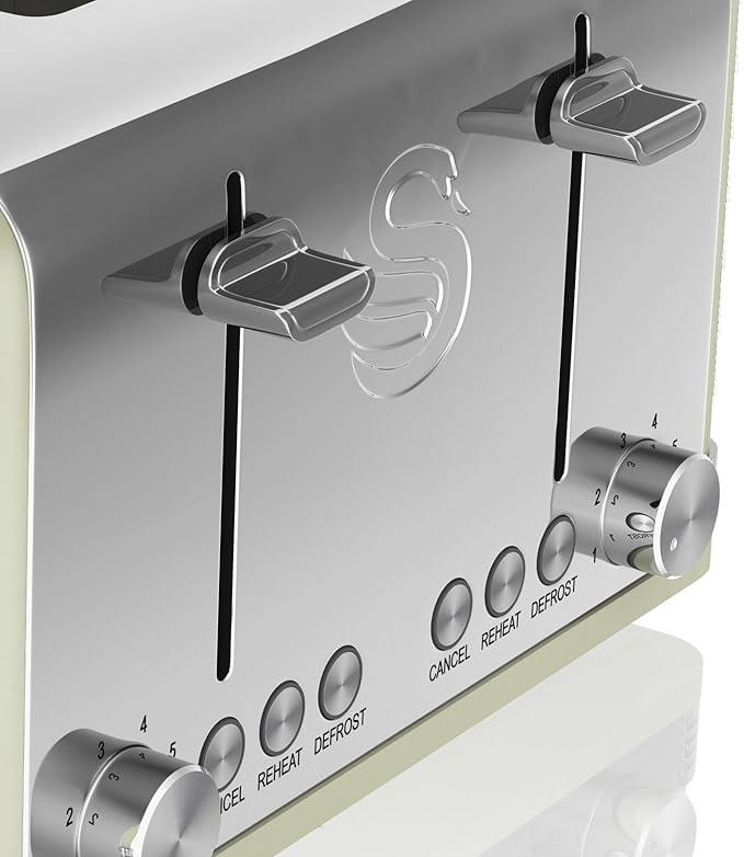 Swan Retro 4 Slice Toaster Green