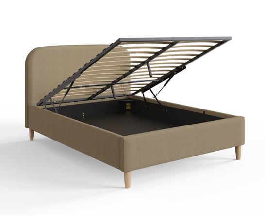 Florence Boucle Ottoman King Bed- Natural Mushroom