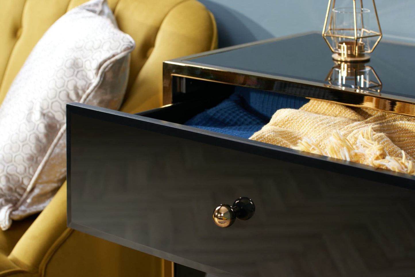Fabian 6 Drawer Chest - Black & Gold