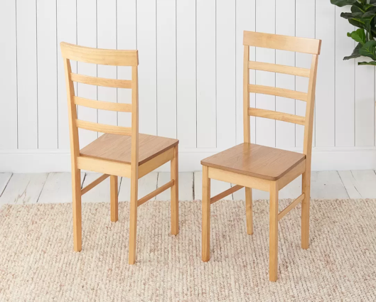 Stetson Dining Table & 2 Ladder Chairs- Oak