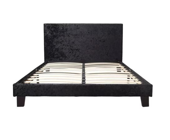 Berlin Black Crushed Velvet Bed - King