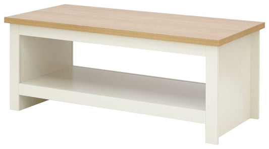 Lachlan Coffee Table With Shelf-Cream