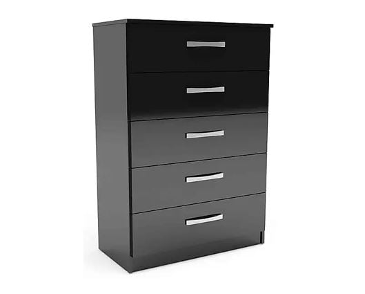 Larz 5 Drawer Chest - Black