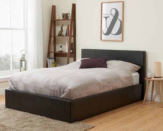 Berlin Ottoman King Bed - Brown
