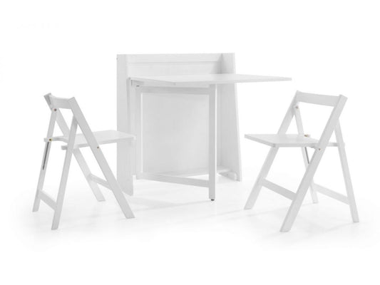 Compact Folding White Lacquered Finish