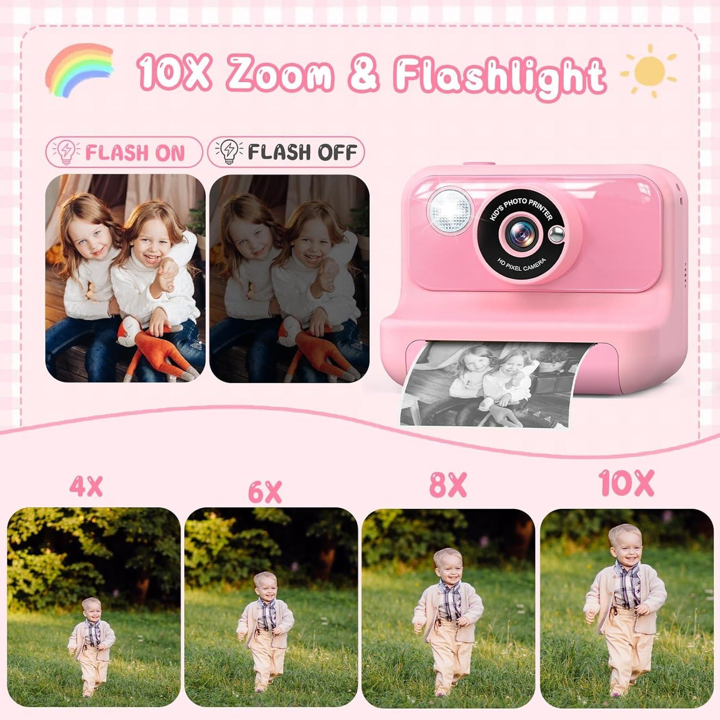 Kids Camera Instant Print - Pink