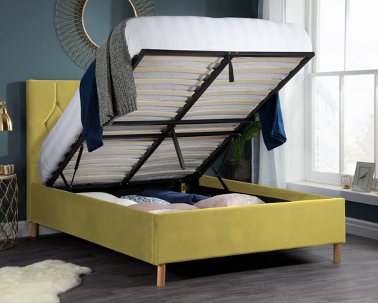 Loxley King Ottoman Bed - Mustard