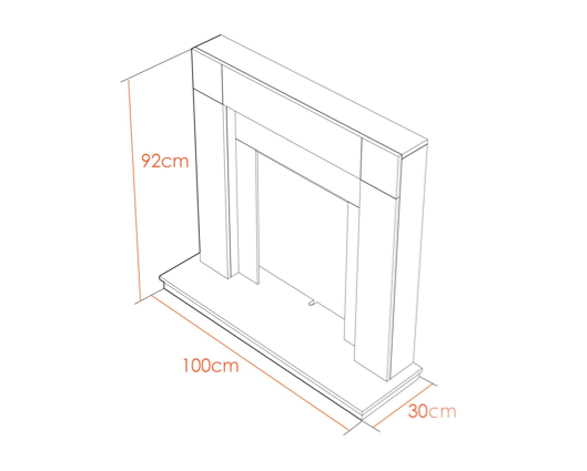 Milton Suite in Pure White & Black/Pure White, 39 Inch