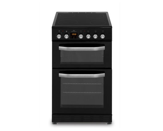 New World NWTOP53DCB 50cm Electric Cooker with Double Oven - Black