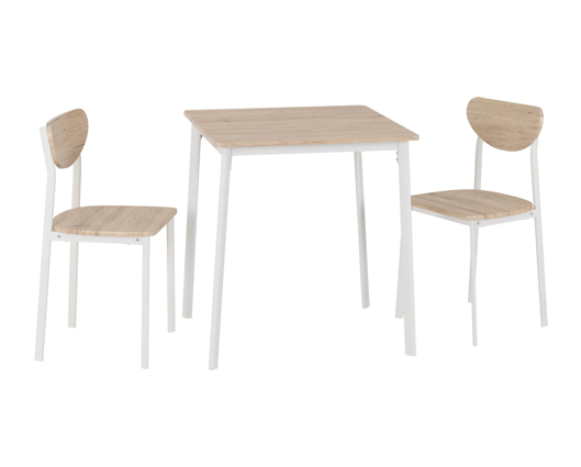 Rickson Small Dining Set - White/Light Oak Effect Veneer