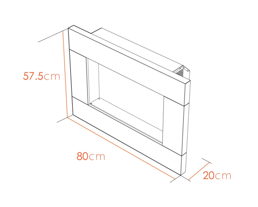 Clarice Electric Wall Mounted Fire with Logs & Remote Control in Satin Grey, 32 Inch