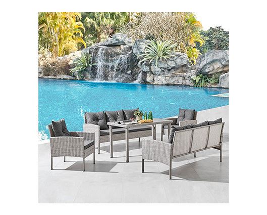 Dark Grey 5PCS SOFA SET Grey Cushion