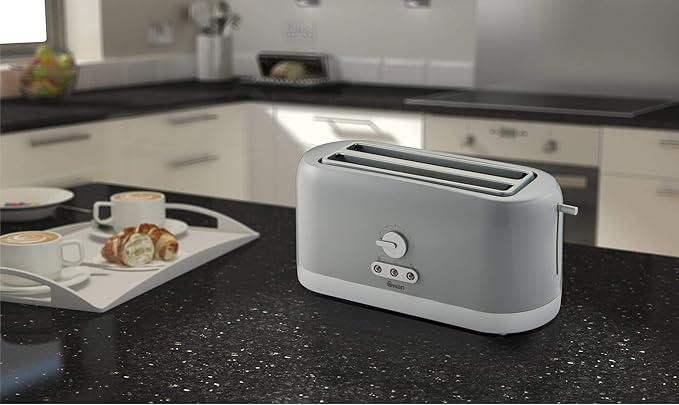 Swan 4 Slice LongSlot Toaster Grey