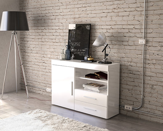 Edgeware 1 Door 2 Drawer Sideboard- White