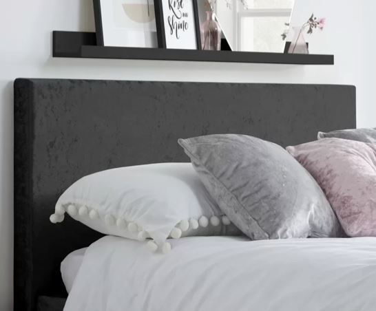 Berlin Black Crushed Velvet Bed - King
