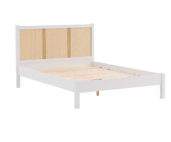 Croxley Rattan Double Bed - White