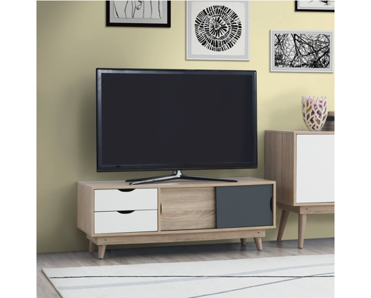 Culton Black & White 2 Door & 2 Drawer TV Unit