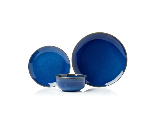 Sabichi 12 Piece Reactive Glaze Dinner Set Blue