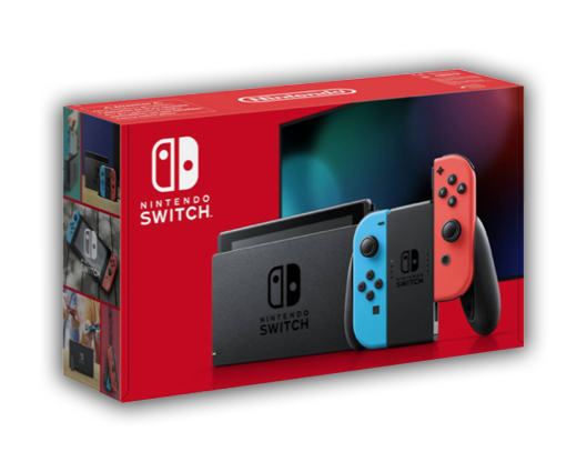 Nintendo Switch 1.1 Neon Console, Mario Kart 8 Deluxe + Joy Con Racing Wheels Twin Pack