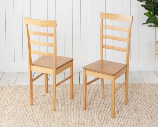 Stetson Dining Table & 4 Ladder Chairs- Oak