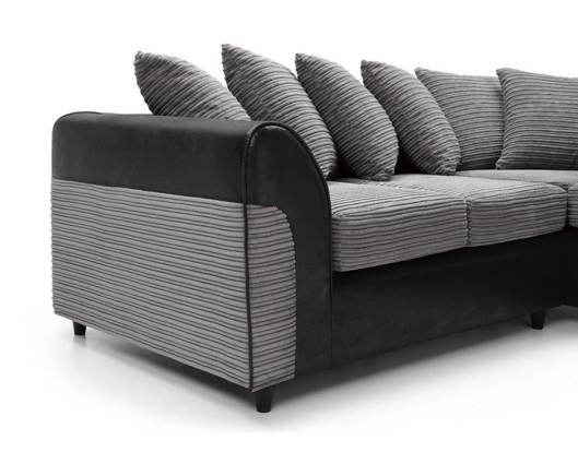 Harley Right Hand Facing Corner Sofa - Black & Charcoal