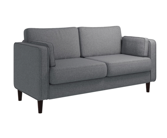 Cora 2 Seater Cushion Back Sofa- Light Grey