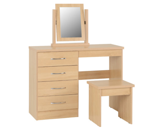 Neptune 4 Drawer Dressing Table Set - Sonoma Oak Effect