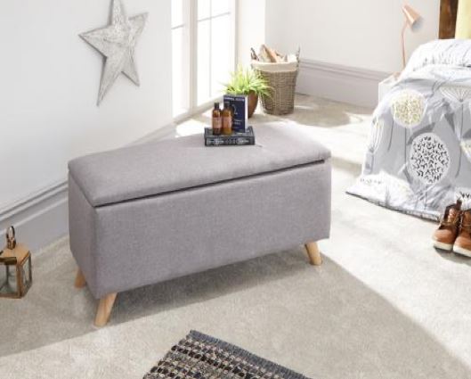 Scorento Ottoman Storage Unit-Light Grey
