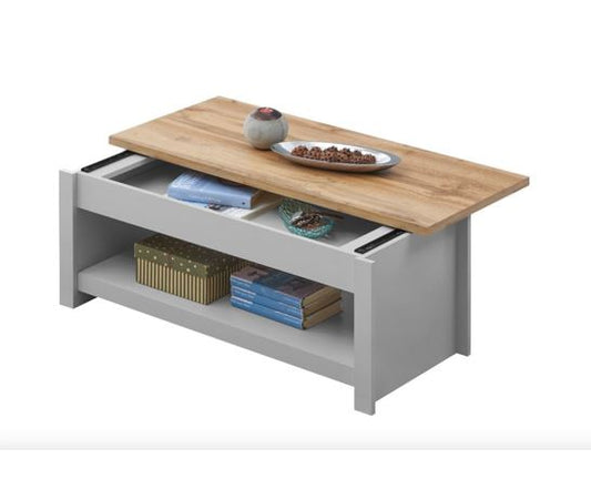 Lincoln Slide Top Coffee Table- Light Grey