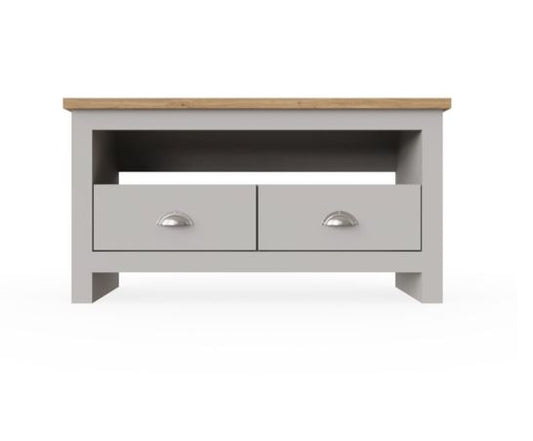 Lincoln TV Unit with 2 Drawers- Light Grey